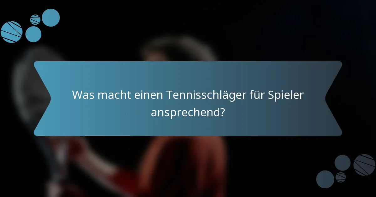 Was macht einen Tennisschläger für Spieler ansprechend?