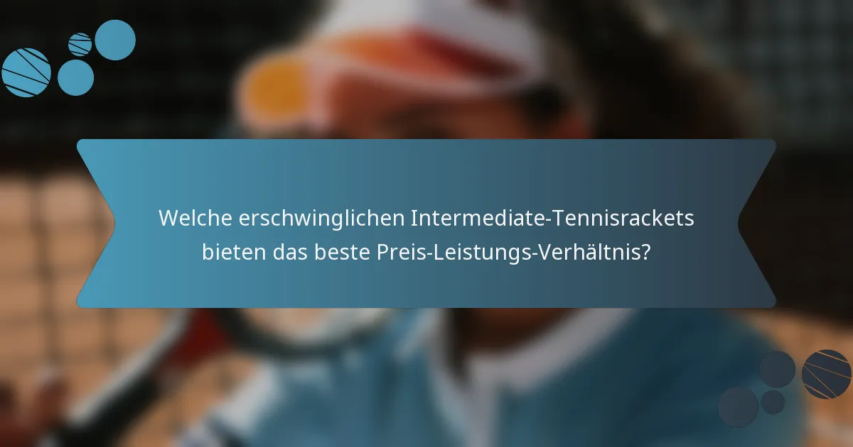 Welche erschwinglichen Intermediate-Tennisrackets bieten das beste Preis-Leistungs-Verhältnis?