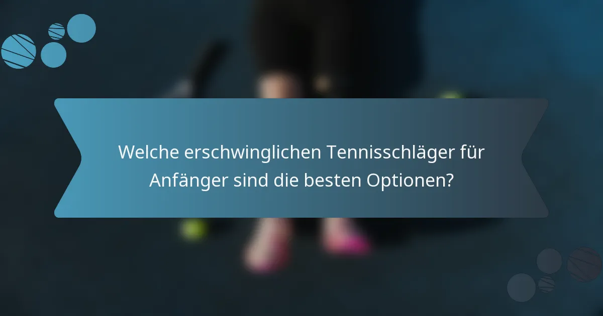 Welche erschwinglichen Tennisschläger für Anfänger sind die besten Optionen?