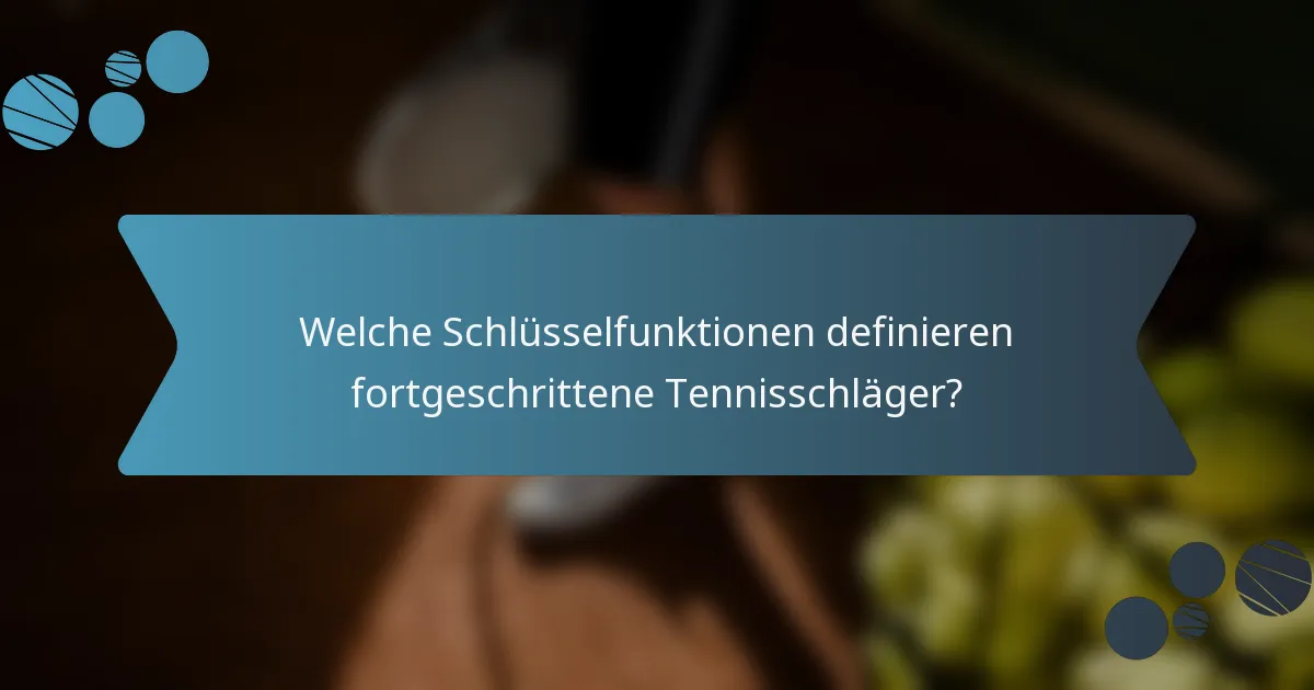 Welche Schlüsselfunktionen definieren fortgeschrittene Tennisschläger?