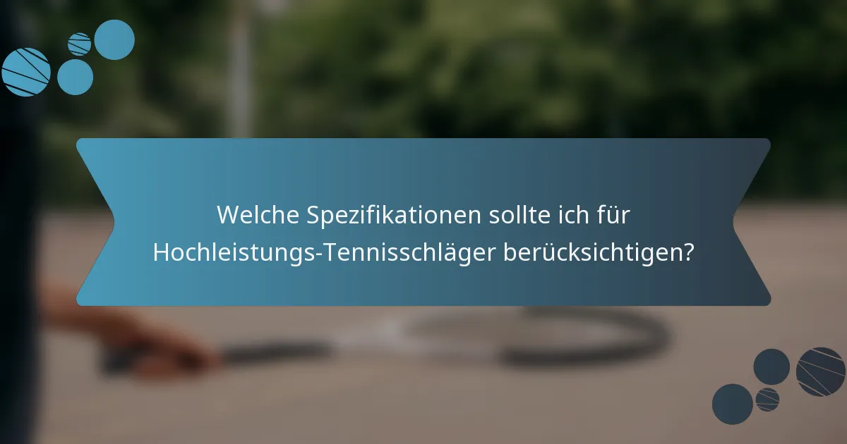 Welche Spezifikationen sollte ich für Hochleistungs-Tennisschläger berücksichtigen?