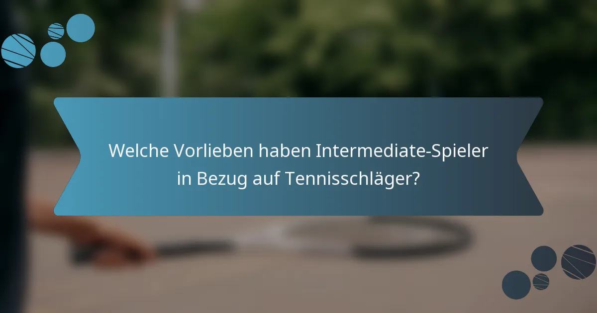 Welche Vorlieben haben Intermediate-Spieler in Bezug auf Tennisschläger?