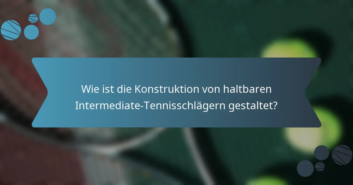Wie ist die Konstruktion von haltbaren Intermediate-Tennisschlägern gestaltet?