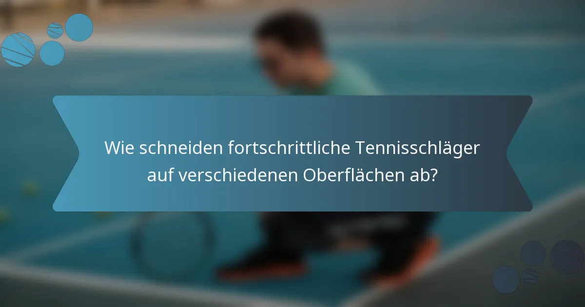 Wie schneiden fortschrittliche Tennisschläger auf verschiedenen Oberflächen ab?